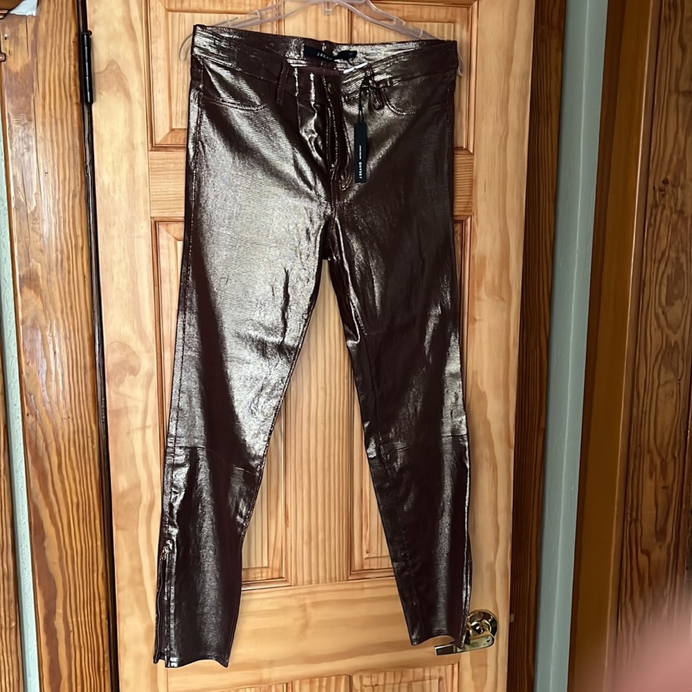 NWT J Brand Metallic Leather Jeans